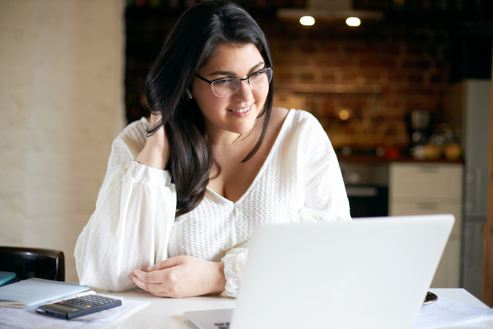 woman working from home